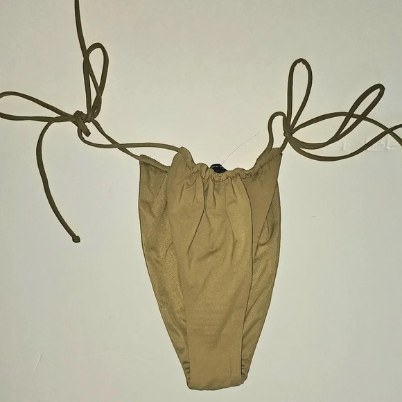 Brown Scrunch Tie Bikini Bottom - Picture 5 of 7